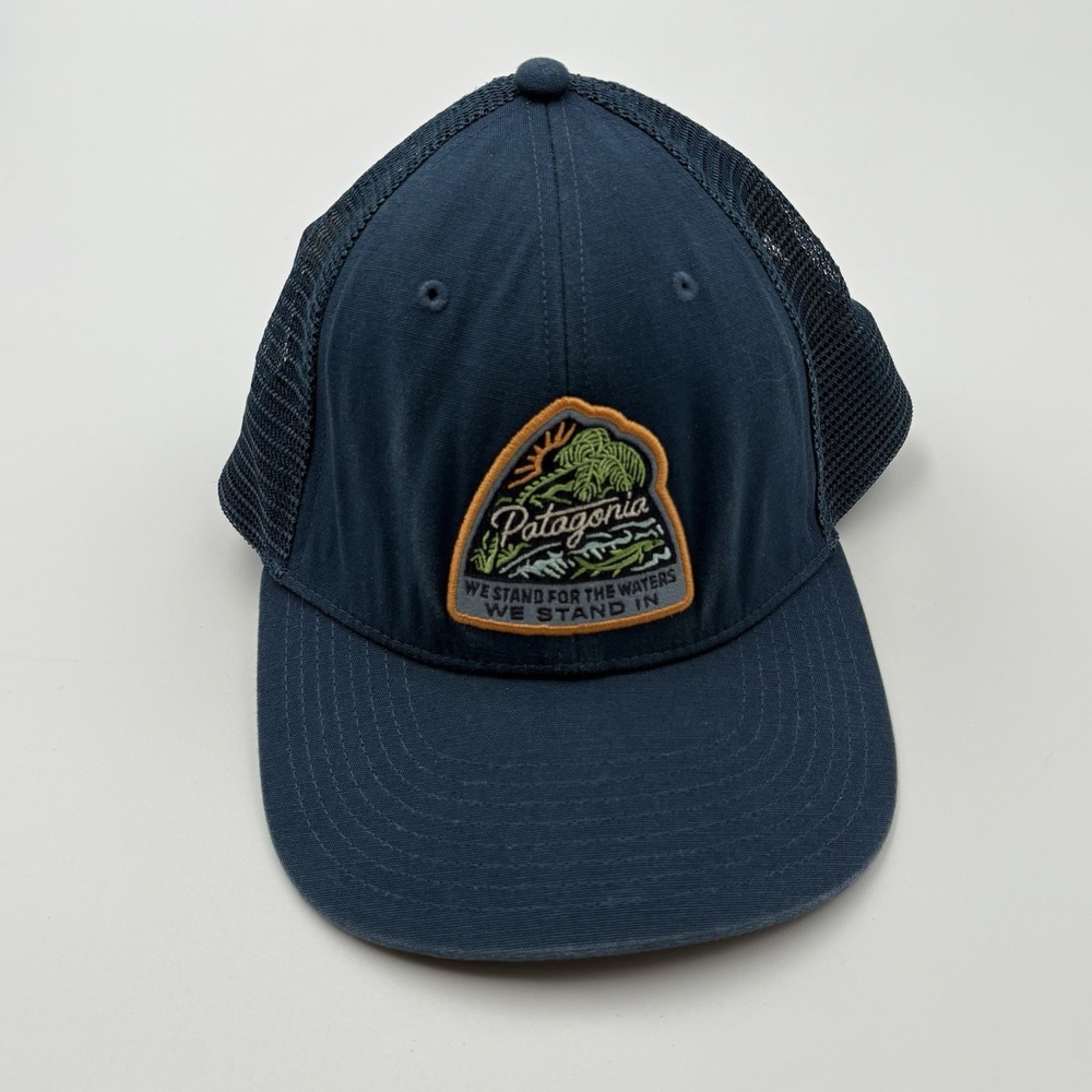Patagonia‎ Take A Stand Trucker Hat Navy Blue Mesh Snapback NetPlus